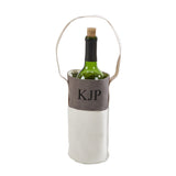 Leatherette & Canvas Grey Wine Tote by Creative Gifts