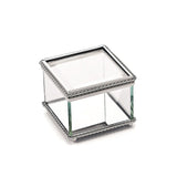 Square Glass Box With Hinged Cover, 3.25