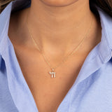 Diamond Pave Chai Necklace 14K by By Adina Eden