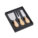 3-Piece Cheese Knife Set - Stainless Steel & Wood by Creative Gifts