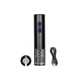 Black Rechargeable Wine Opener with Stainless Steel Corkscrew by Creative Gifts