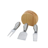 Wood Block with 3 Stainless Steel Cheese Utensils by Creative Gifts