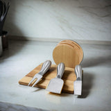 Wood Block with 3 Stainless Steel Cheese Utensils by Creative Gifts