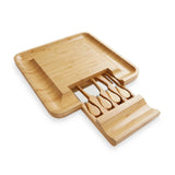 Bamboo 13'' Square Cheese Board with 4 Tools by Creative Gifts