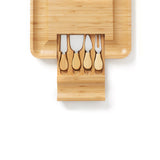 Bamboo 13'' Square Cheese Board with 4 Tools by Creative Gifts