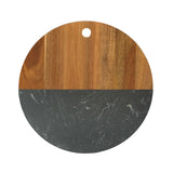 Black Marble and Acacia Wood Round Board - 12