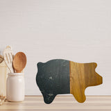 Black Marble and Acacia Wood Pig Board by Creative Gifts