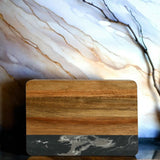 Black Marble and Acacia Wood Rectangle Board by Creative Gifts
