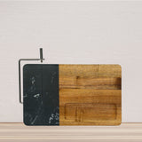 Black Marble and Acacia Wood Board with Slicer by Creative Gifts