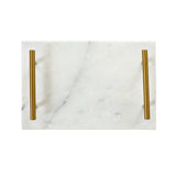 White Marble Board with Gold Handles by Creative Gifts