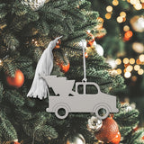 Truck w/Tree Ornament w/White Tassel by Creative Gifts