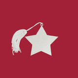 Star Ornament With White Tassel, 4" X 4" by Creative Gifts