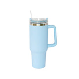 40 Oz Stainless Steel Tumbler with Handle & Straw - Light Blue by Creative Gifts