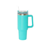 40 Oz Stainless Steel Tumbler with Handle & Straw - Aqua by Creative Gifts
