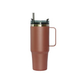 30 Oz Stainless Steel Tumbler with Handle & Straw -  Rose by Creative Gifts