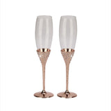 Galaxy Rose Gold Champagne Flutes Set by Creative Gifts