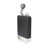 8 oz Black Stainless Steel Flask with Silver Bottom by Creative Gifts