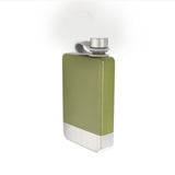 8 oz Green Stainless Steel Flask with Silver Bottom by Creative Gifts