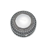 Silverplated Round Antique-Style Box with Beaded Detail, 4.5" by Creative Gifts