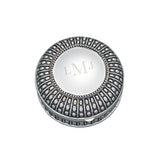 Silverplated Round Antique-Style Box with Beaded Detail, 4.5" by Creative Gifts