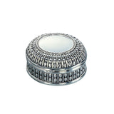 Silverplated Round Antique-Style Box with Beaded Detail, 4.5" by Creative Gifts