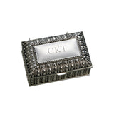 Silverplated Rectangular Box with Beaded Antique Design, 2.25" by Creative Gifts