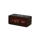 Walnut Wireless Phone Charger/Digital Clock by Creative Gifts