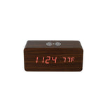 Walnut Wireless Phone Charger/Digital Clock by Creative Gifts