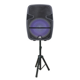 Naxa Portable 15 inch Bluetooth Party Speaker with Disco Light & Stand