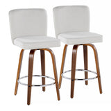 Henry - Contemporary Fixed Height Counter Stool With Swivel With Round Footrest (Set of 2) by Couch.com
