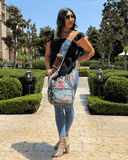 Kathmandu Collection Vintage Patchwork Hobo Bag with Water Bottle Pockets