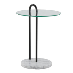 Claire - Contemporary / Glam Side Table - Black / Clear by Couch.com