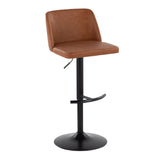 Toriano - Contemporary Adjustable Bar Stool With Rounded T Footrest (Set of 2) by Couch.com