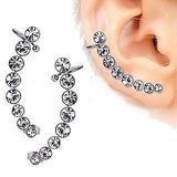 316L Surgical Steel Descending Gems Crescent Cartilage Earring by Fashion Hut Jewelry