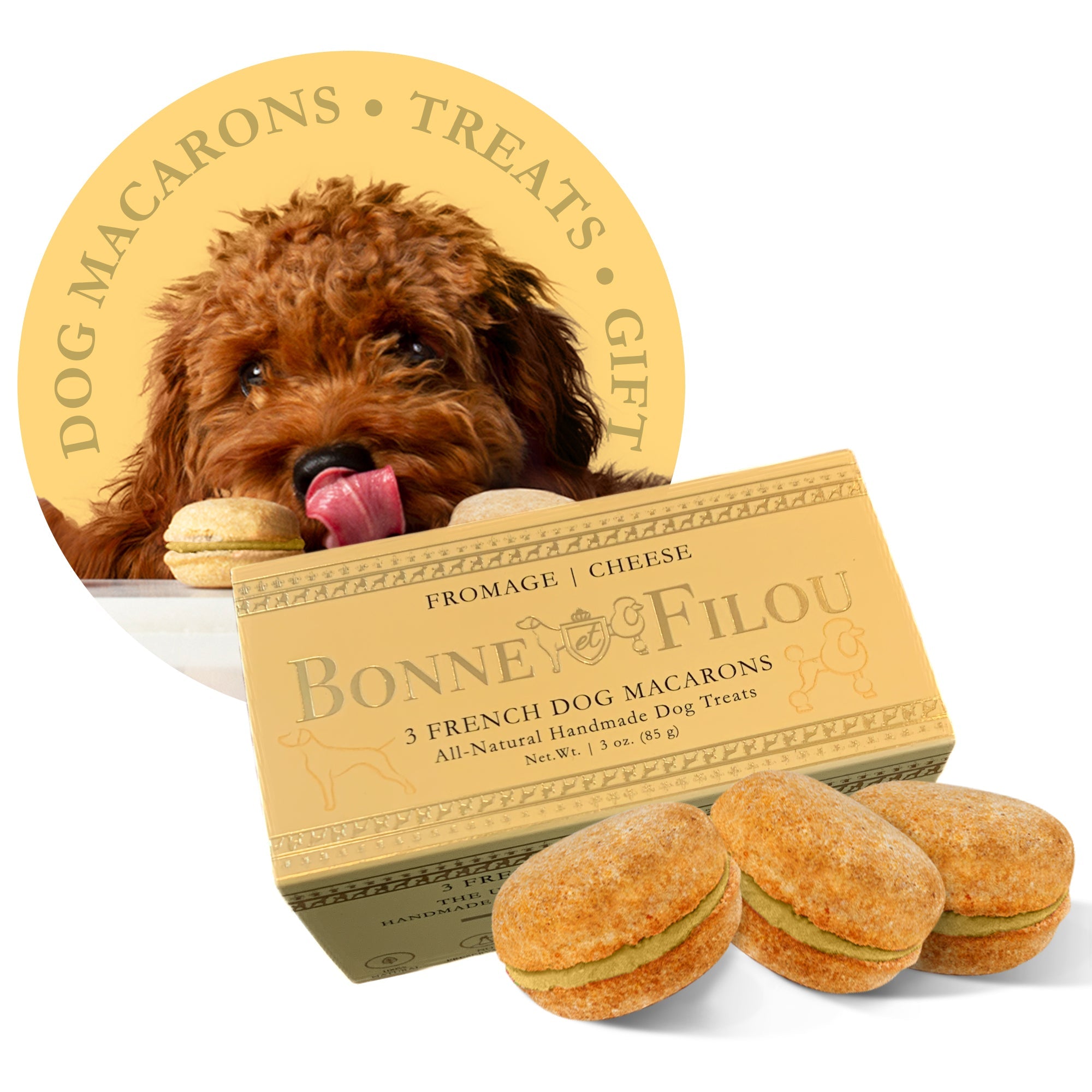 Dog Macarons (Box of 3) by Bonne et Filou