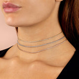 Thin Diamond Tennis Choker 14K by By Adina Eden