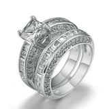 Jubilee Set of 2 Stacking Rings in Pure Crystal Love on Platinum Plating