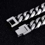 10mm Miami Cuban Link Bracelet White Gold Plated 