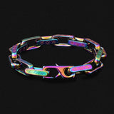 10mm Rainbow Mens Paperclip Bracelet 