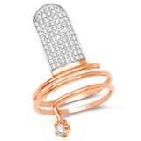 0.49 Carat Genuine White Diamond 14K Rose Gold Ring (G-H Color, SI1-SI2 Clarity)