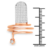 0.49 Carat Genuine White Diamond 14K Rose Gold Ring (G-H Color, SI1-SI2 Clarity)