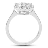 0.64 Carat Genuine White Diamond 14K White Gold Ring (E-F Color, SI Clarity)