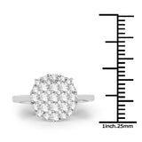 0.64 Carat Genuine White Diamond 14K White Gold Ring (E-F Color, SI Clarity)