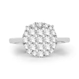 0.64 Carat Genuine White Diamond 14K White Gold Ring (E-F Color, SI Clarity)