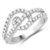 0.67 Carat Genuine White Diamond 14K White Gold Ring (E-F-G Color, SI1-SI2 Clarity)