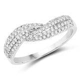 0.39 Carat Genuine White Diamond 14K White Gold Ring (E-F Color, SI1-SI2 Clarity)