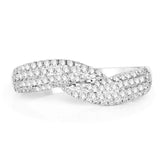 0.39 Carat Genuine White Diamond 14K White Gold Ring (E-F Color, SI1-SI2 Clarity)