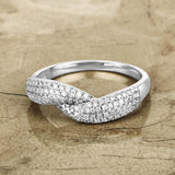 0.39 Carat Genuine White Diamond 14K White Gold Ring (E-F Color, SI1-SI2 Clarity)