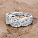 0.84 Carat Genuine White Diamond 14K White Gold Ring (E-F Color, SI1-SI2 Clarity)