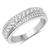 0.66 Carat Genuine White Diamond 14K White Gold Ring (G-H-I Color, SI Clarity)